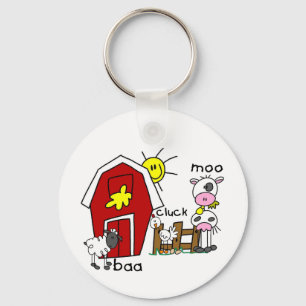 Vlik Afbeelding Farm Animals Sleutelhanger