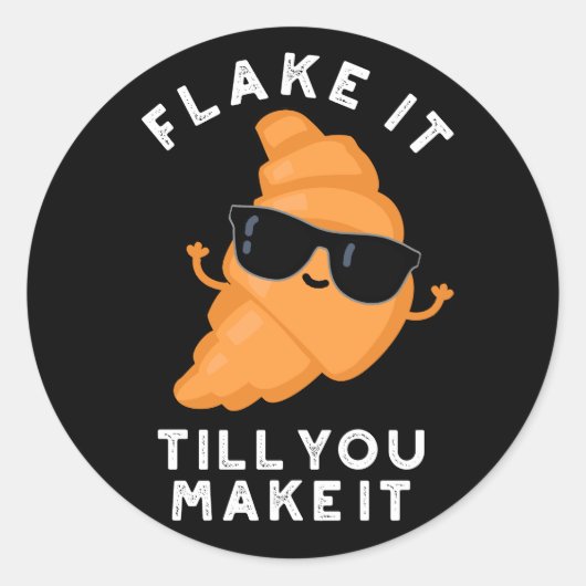 Vlik het tot je het grappig maakt, gebak, donker B Ronde Sticker (Voorkant)
