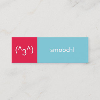 Vlikkerkaart rood blauw, vloeiend emoticon tekstbe mini visitekaartje