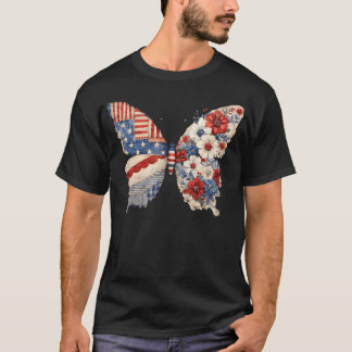 Vlinder 1776-2026 250 Jaar Amerikaans 250e 4e T-shirt