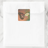 vlinder 2 vierkante sticker (Tas)