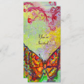 VLINDER 3 ,helder rood geel paars roze glinsteren Kaart (Voorkant / Achterkant)