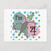 Vlinder 4e verjaardag Tshirts en geschenken Briefkaart (Voorkant)