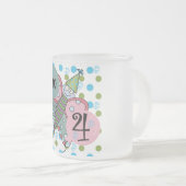 Vlinder 4e verjaardag Tshirts en geschenken Matglas Koffiemok (Voorkant rechts)