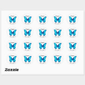 Vlinder Aangepaste Naam Klas School Sticker Label (Vel)