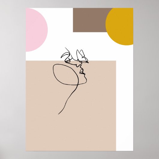 Vlinder abstract kunst poster (Voorkant)