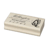 Vlinder | Achternaam Script Retouradres Rubberstempel (Stempel)