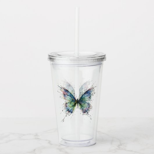 Vlinder Acryl Drinkbeker (Voorkant)