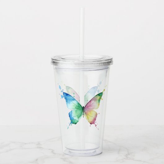 Vlinder Acryl Drinkbeker (Voorkant)