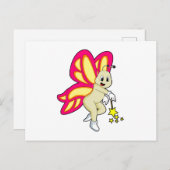 Vlinder als tovenaar met toverstaf briefkaart (Voorkant / Achterkant)