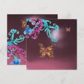 VLINDER AMETHYST , paars blauw helder roze rood Kaart (Voorkant / Achterkant)