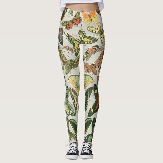 Vlinder Antiek Vlinders Art Leggings (Voorkant)