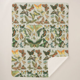 Vlinder  Antiek Vlinders Art Sherpa Deken