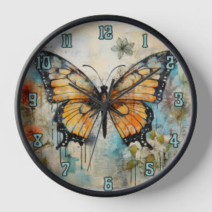 Vlinder Art Wall Clock, Vlinder klok