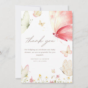 Vlinder Baby Shower Bedankt Kaart Meisje Boho