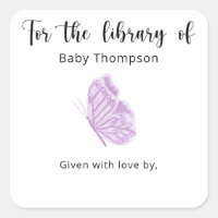 Vlinder baby shower boekplaat, boeken voor baby 