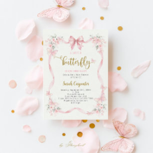 Vlinder Baby Shower Meisje Uitnodiging