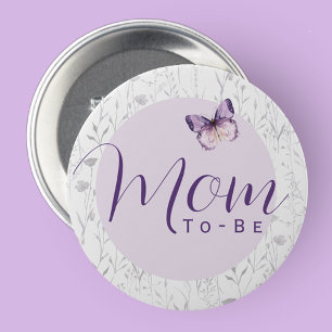 Vlinder Baby Shower Moeder To Be Ronde Button 7,6 Cm