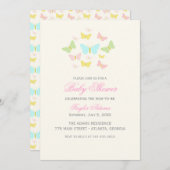 vlinder Baby shower Uitnodigen Kaart (Voorkant / Achterkant)