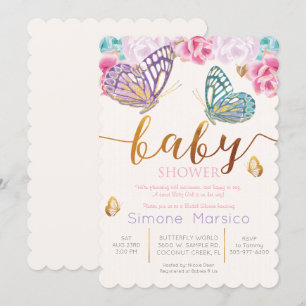 Vlinder Baby Shower Uitnodiging