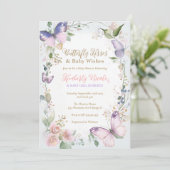 Vlinder baby Vlinder kussen baby shower Kaart (Staand voorkant)