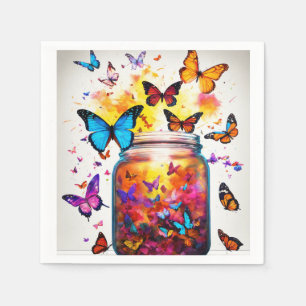 "Vlinder bedrukt papier servet set"