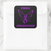 Vlinder/Bewustzijn...Fibro vierkante Sticker (Tas)