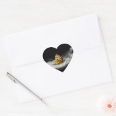 Vlinder bij de hand hart sticker (Envelop)