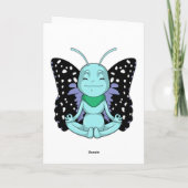 Vlinder bij yoga rekoefeningen kaart (Achterkant)