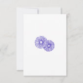 Vlinder Blauw Aster Bloemen Bruiloft Kaart (Achterkant)