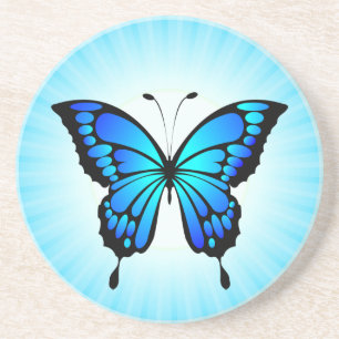 Vlinder Blauwe Insect Illustratie-20284 Zandsteen Onderzetter