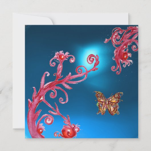 VLINDER BLAUWE SAPPHIER helder roze, rood Kaart (Voorkant)