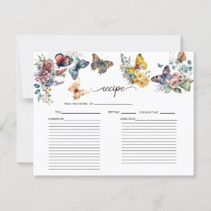 Vlinder Bloem   Bruiloft Recept Kaart
