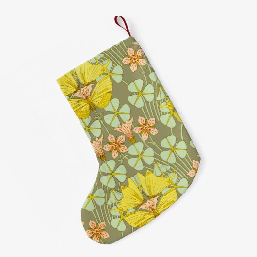 Vlinder Bloemen Botanisch Kleurrijk Kleine Kerstsok (Achterkant (Hangend))