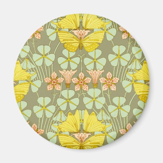 Vlinder Bloemen Botanisch Kleurrijk Magneet (Voorkant)