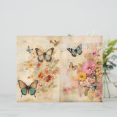  Vlinder & Bloemen Dubbelzijdig plakboek (Staand voorkant)