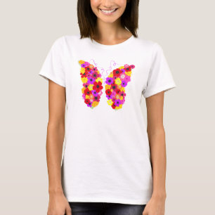 Vlinder Bloemen Regenboog van Kleuren Modern T-shirt