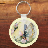 Vlinder Bloemen Vintage Sleutelhanger (Voorkant)