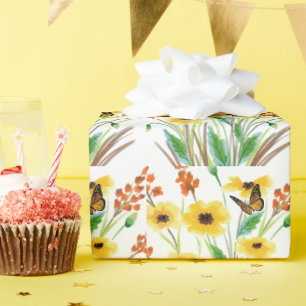 Vlinder Bloementuin Cadeaupapier