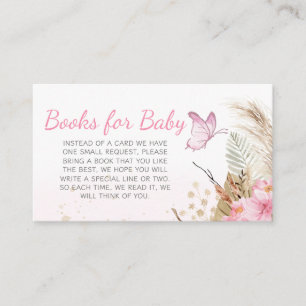 Vlinder Bloemige Baby Shower Boeken voor Baby Informatiekaartje