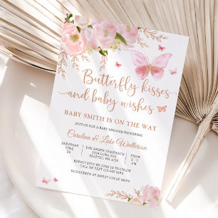 Vlinder Bloemige Baby Shower Uitnodiging