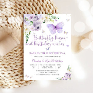 Vlinder Bloemige Baby Shower Uitnodiging