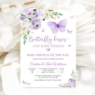 Vlinder Bloemige Baby Shower Uitnodiging