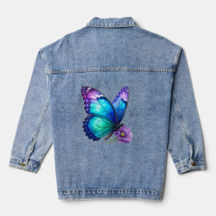 Vlinder Bloemige Denim Jas Jacket