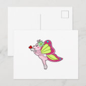 Vlinder Bloesem Hart Briefkaart (Voorkant / Achterkant)