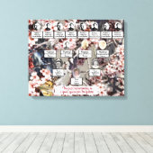 Vlinder bloesems foto stamboom canvas kunst (Insitu (Houten vloer))