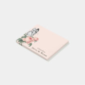 vlinder blush roze rozen aangepaste naam post-it® notes (Schuin)