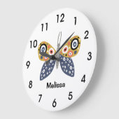 vlinder boho kleuren stippen voor haar grote klok (Hoek)