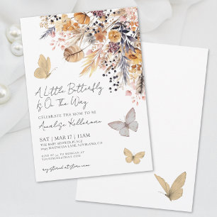 Vlinder Boho Wilde Bloem Baby Shower Kaart