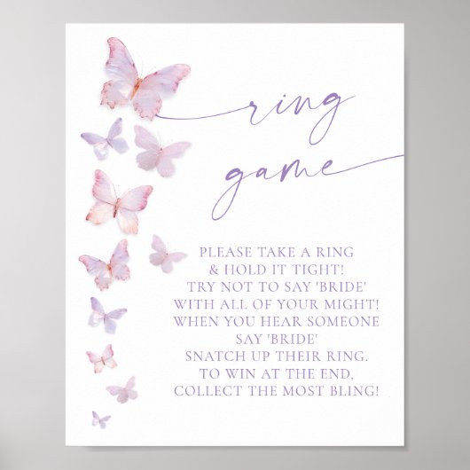 Vlinder Bruiloft Feest Ring spel Poster (Voorkant)